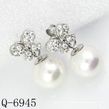 Neueste Styles Perlen Ohrringe 925 Silber (Q-6945)
